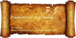 Paukovits Julianna névjegykártya