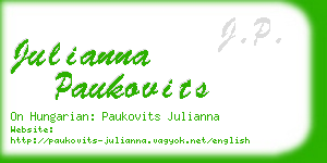 julianna paukovits business card